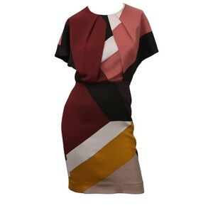 Fendi Multicolor Geometric Mini Dress